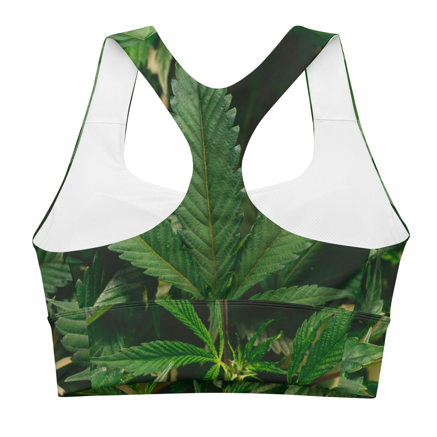 Cannabis printed Longline sports bra