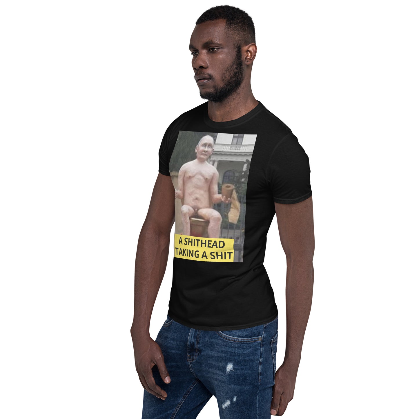 Putin - naked and taking a SH** short sleeved Tee-Shirt