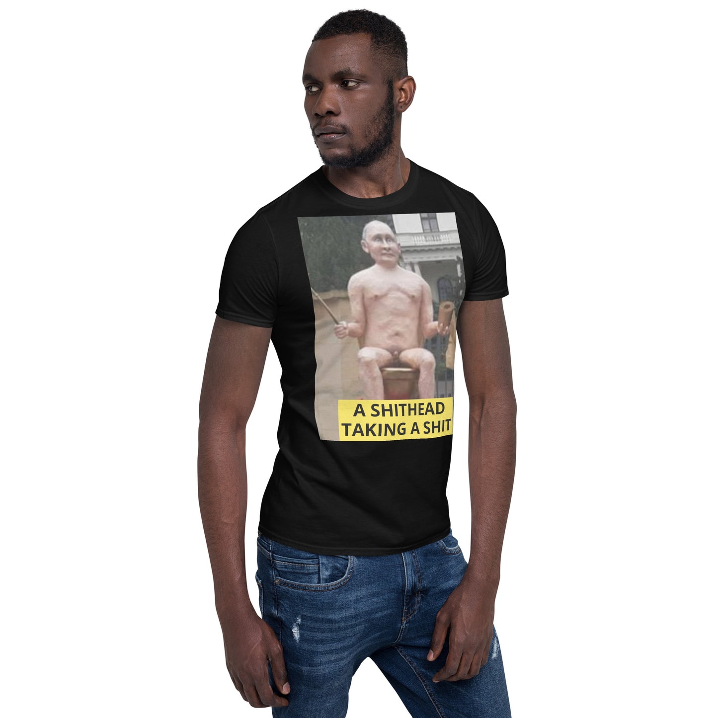 Putin - naked and taking a SH** short sleeved Tee-Shirt