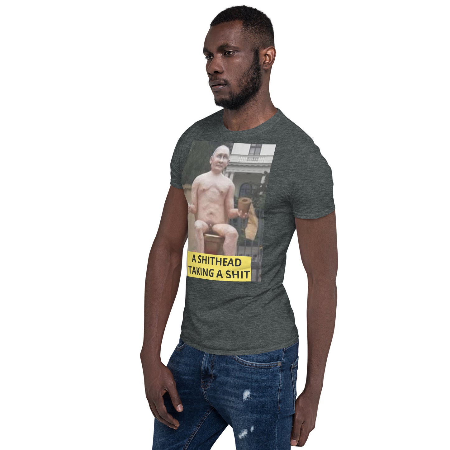 Putin - naked and taking a SH** short sleeved Tee-Shirt