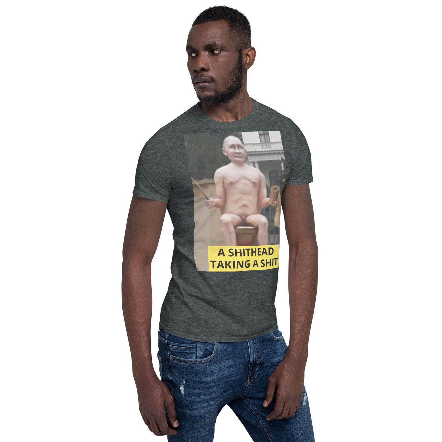 Putin - naked and taking a SH** short sleeved Tee-Shirt