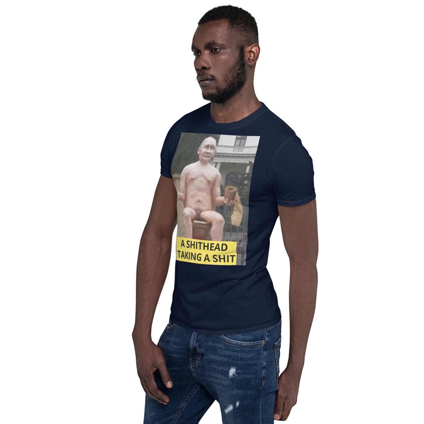 Putin - naked and taking a SH** short sleeved Tee-Shirt