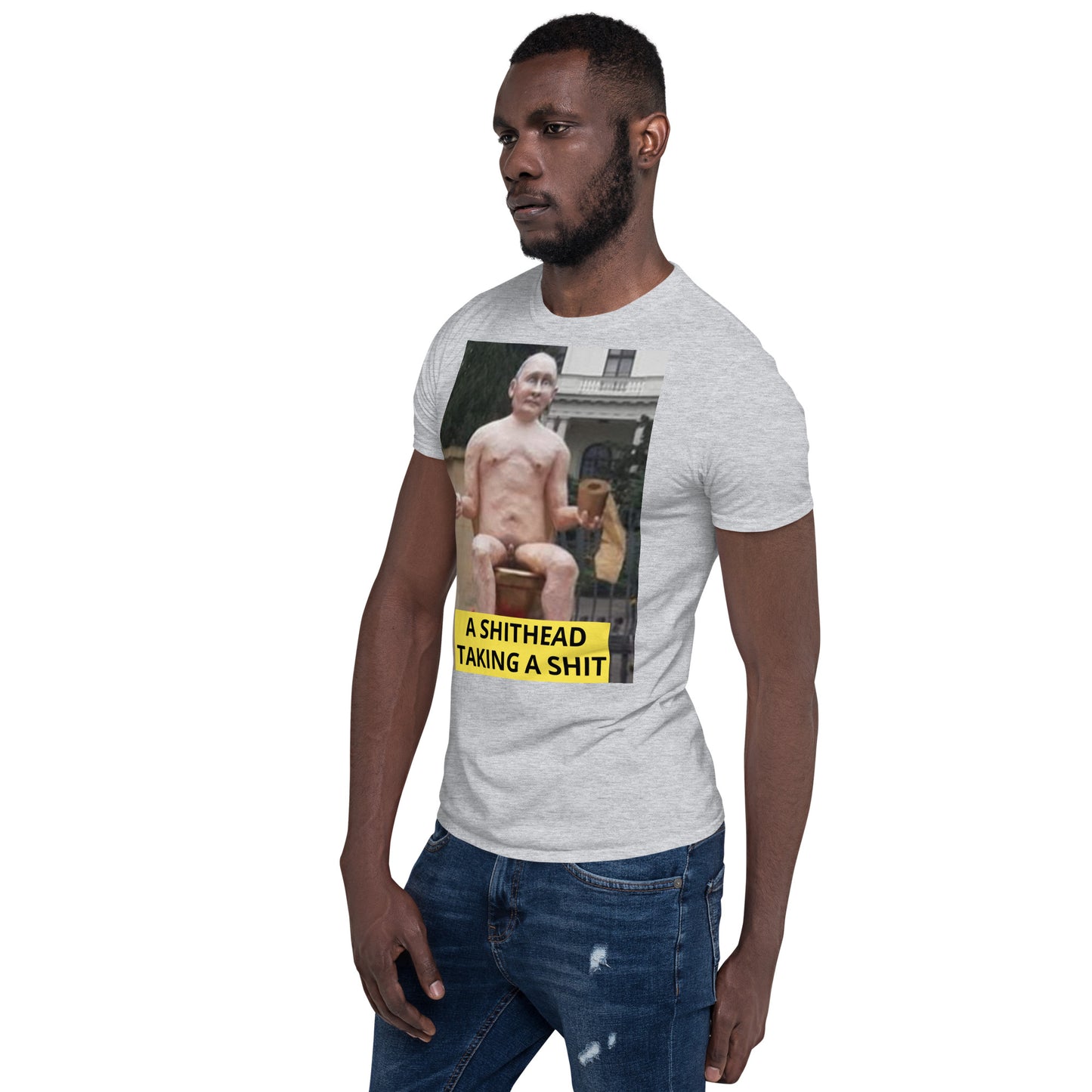 Putin - naked and taking a SH** short sleeved Tee-Shirt