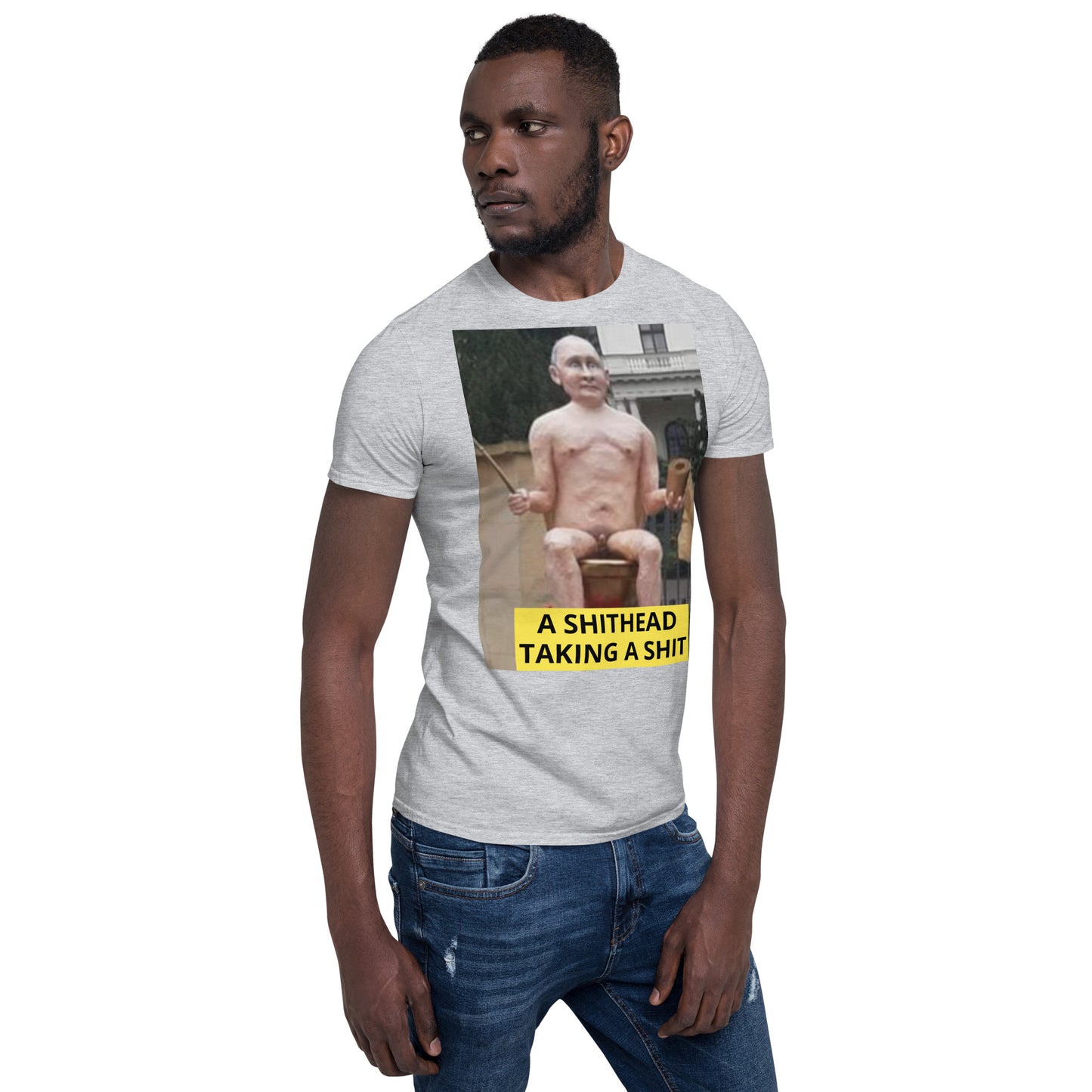 Putin - naked and taking a SH** short sleeved Tee-Shirt