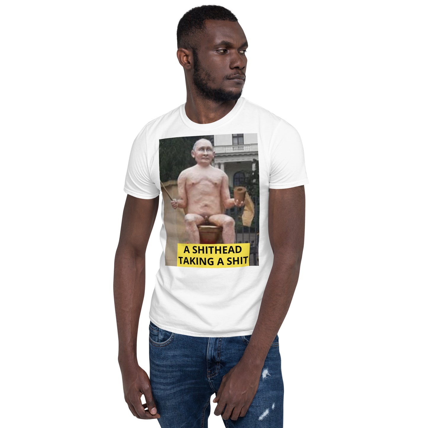 Putin - naked and taking a SH** short sleeved Tee-Shirt