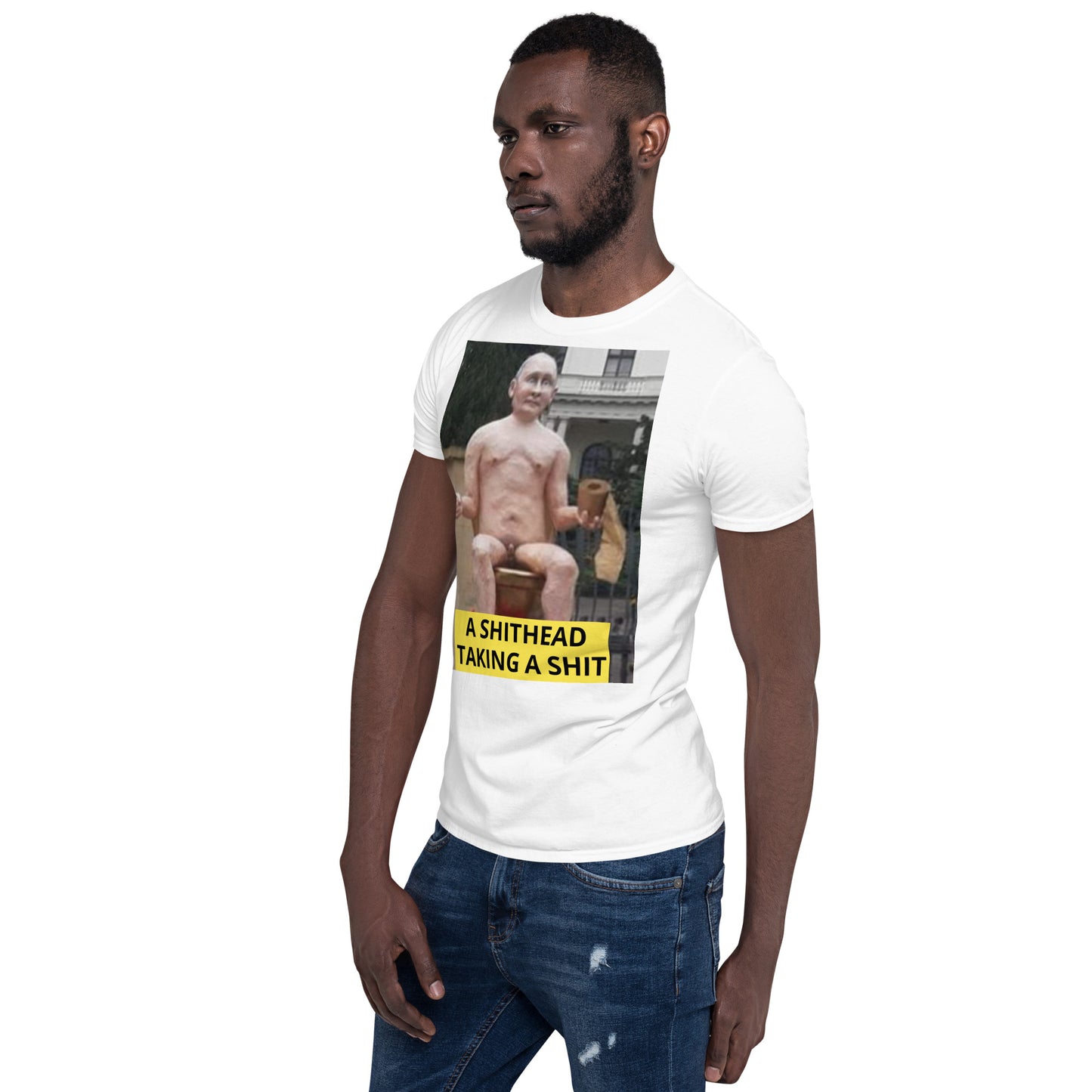 Putin - naked and taking a SH** short sleeved Tee-Shirt
